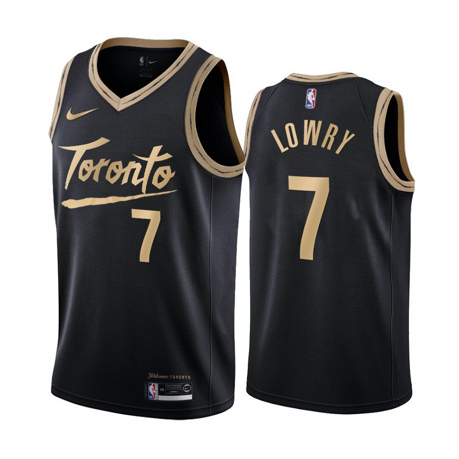 Men Toronto Raptors 7 kyle lowry black city edition 2020 nba jersey